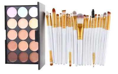 One or Two 15-Piece Contour Palette and 20-Piece Brush Sets