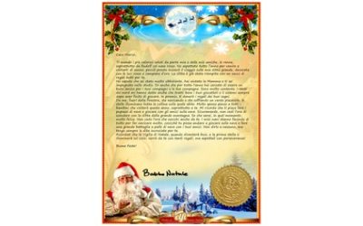 Lettera di Babbo Natale con diploma, cartolina, adesivo e busta Gold offerto da Elfi ​(scont51%￼